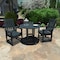 Highwood Usa Lehigh 3pc Round Outdoor Patio Furniture Dining Set AD-DNL36-FBE - alternate 3